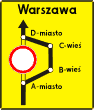 Znaki uzupełniające - Objazd w związku z zamknięciem drogi, numer F-8