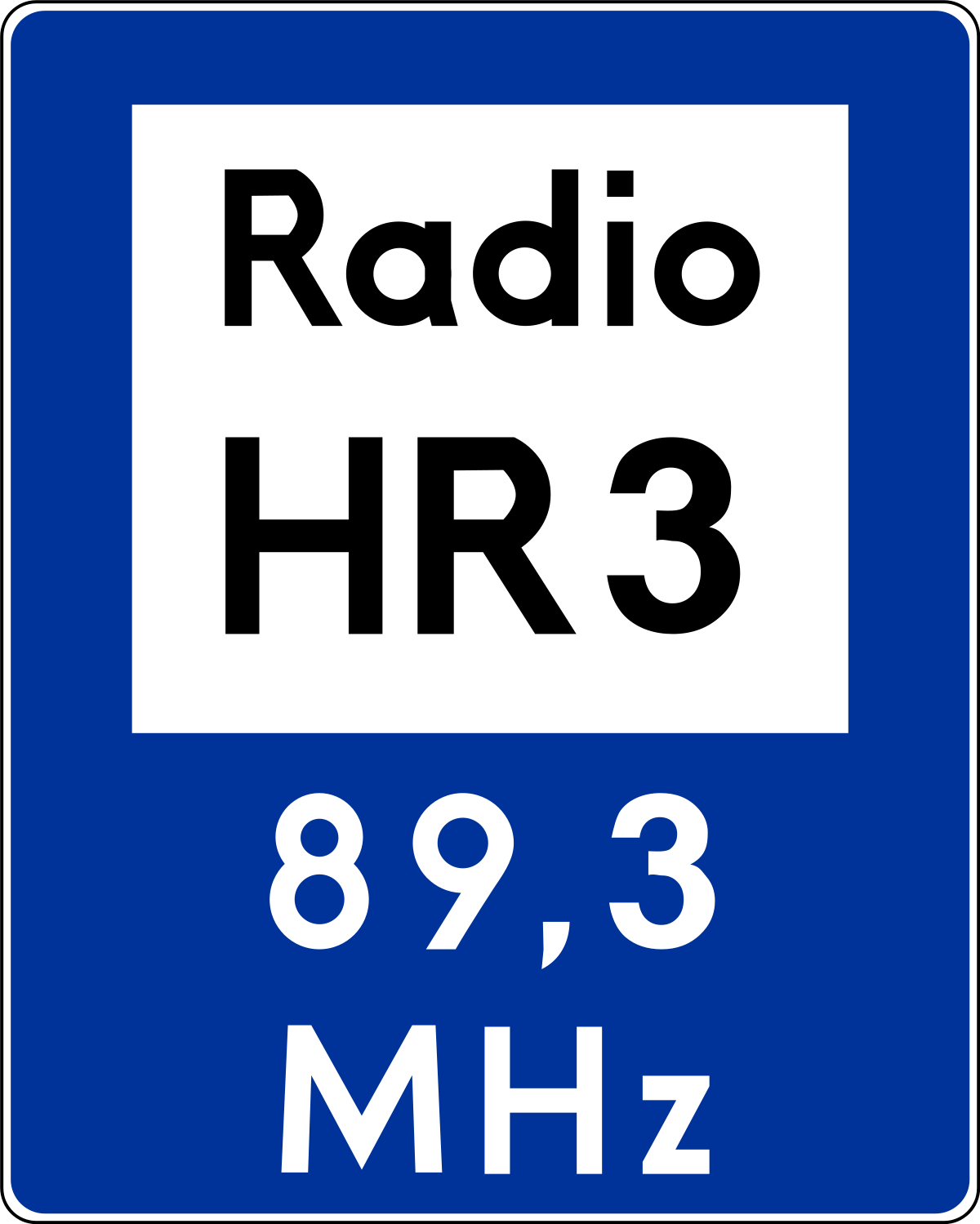 Znaki informacyjne - Informacja radiowa o ruchu drogowym, numer D-34a