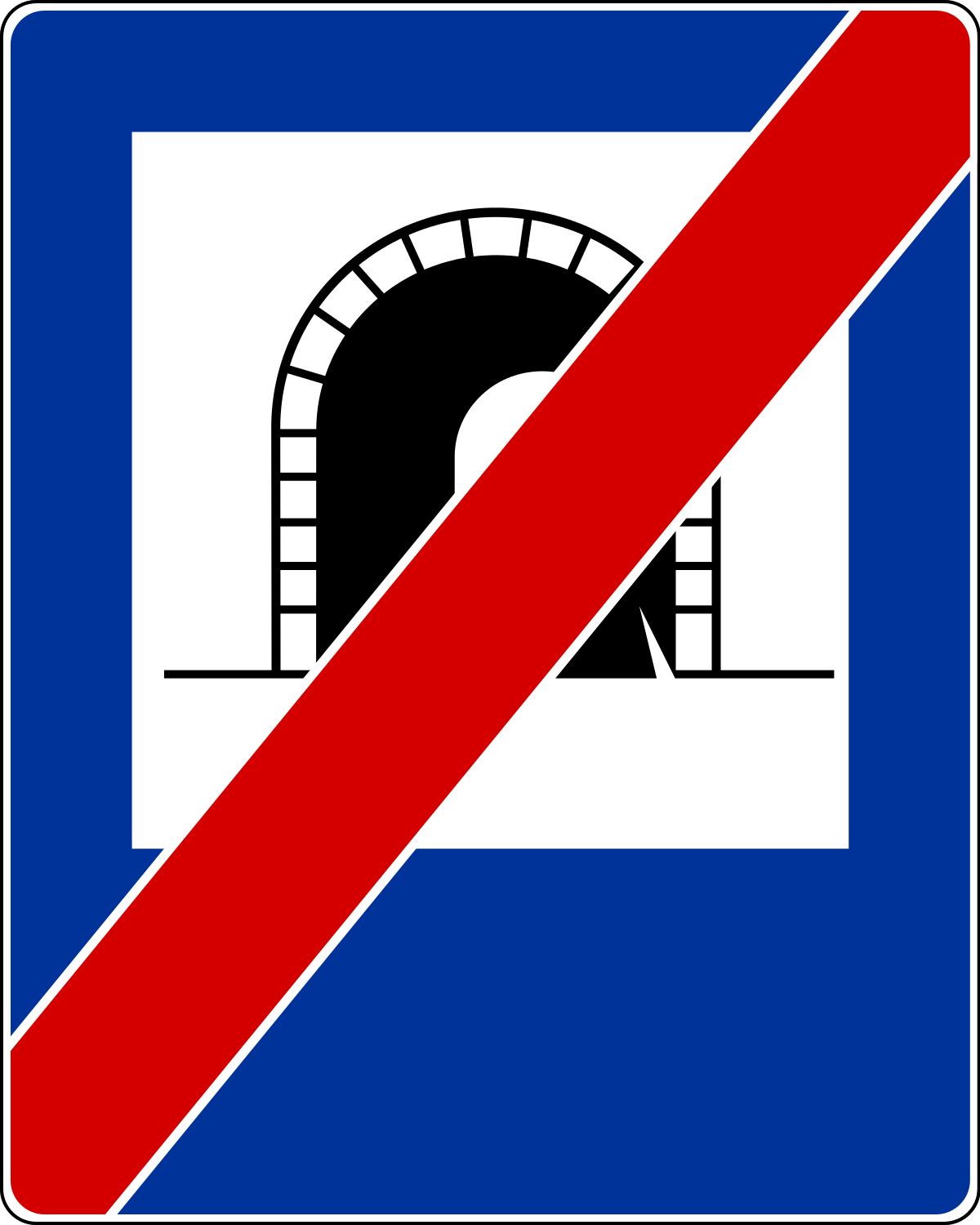 Znaki informacyjne - Koniec tunelu, numer D-38