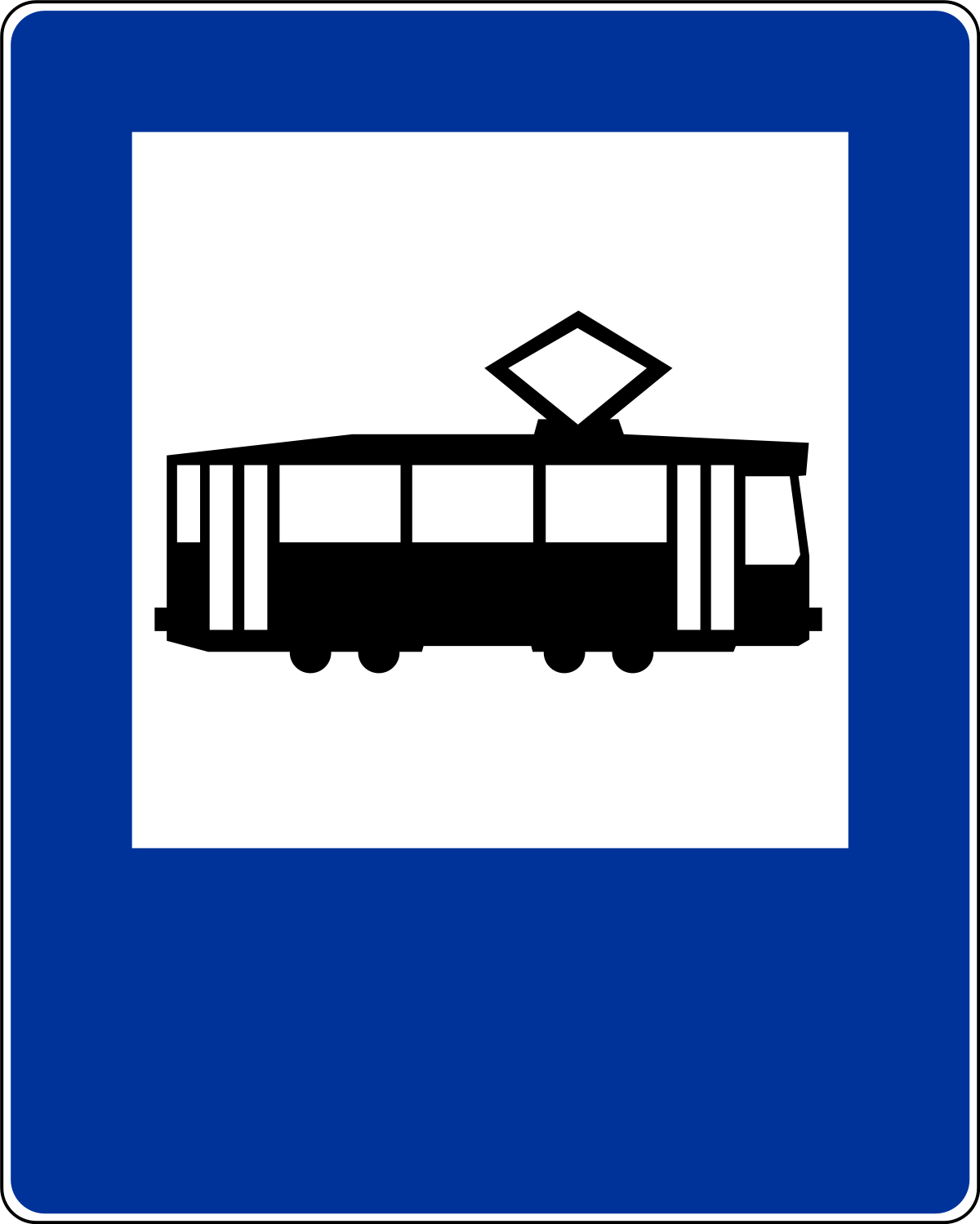 Znaki informacyjne - Przystanek tramwajowy, numer D-17