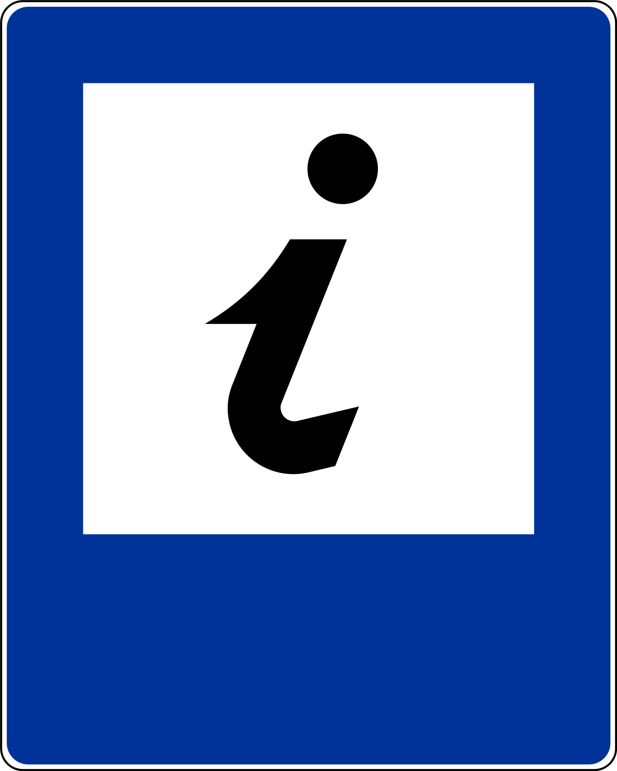 Znaki informacyjne - Punkt informacji turystycznej, numer D-34
