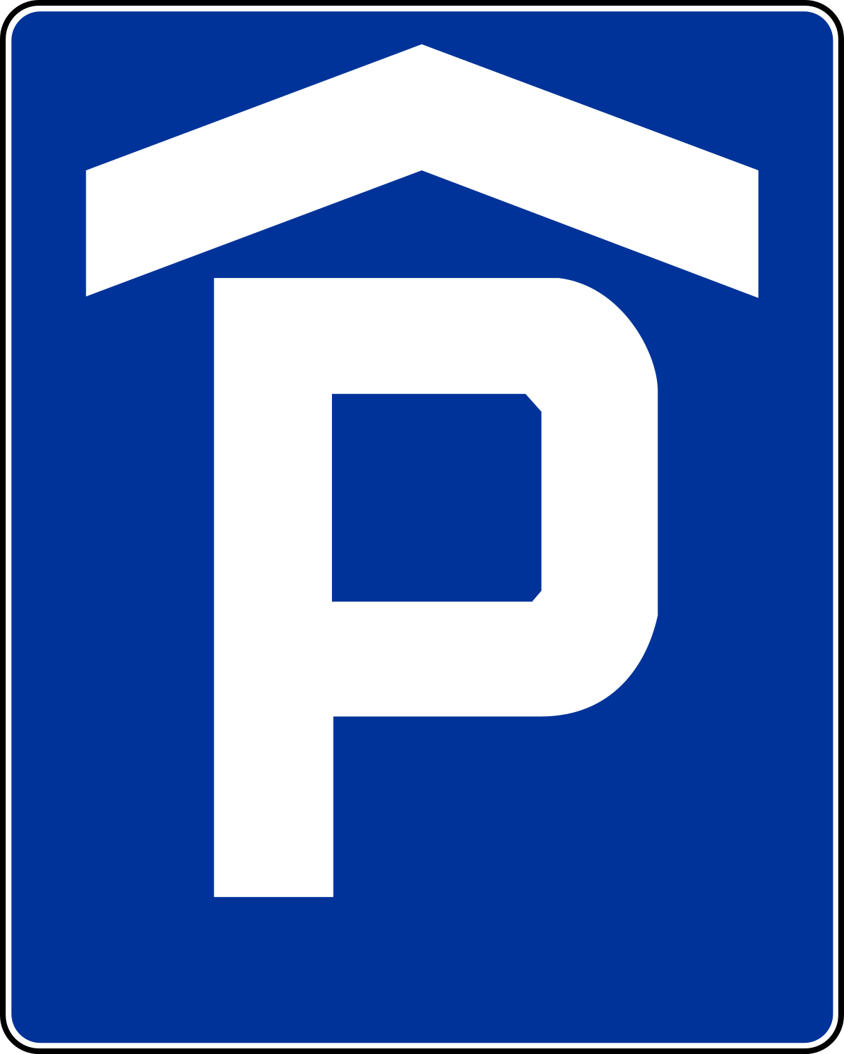 Znaki informacyjne - Parking zadaszony, numer D-18b
