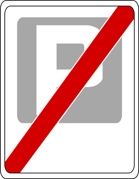 Znaki informacyjne - Koniec strefy parkowania, numer D-45