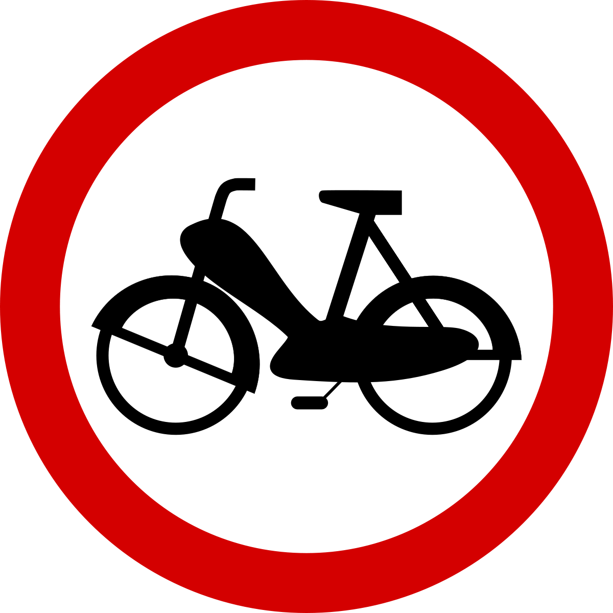Znaki zakazu - Zakaz wjazdu motorowerów, numer B-10