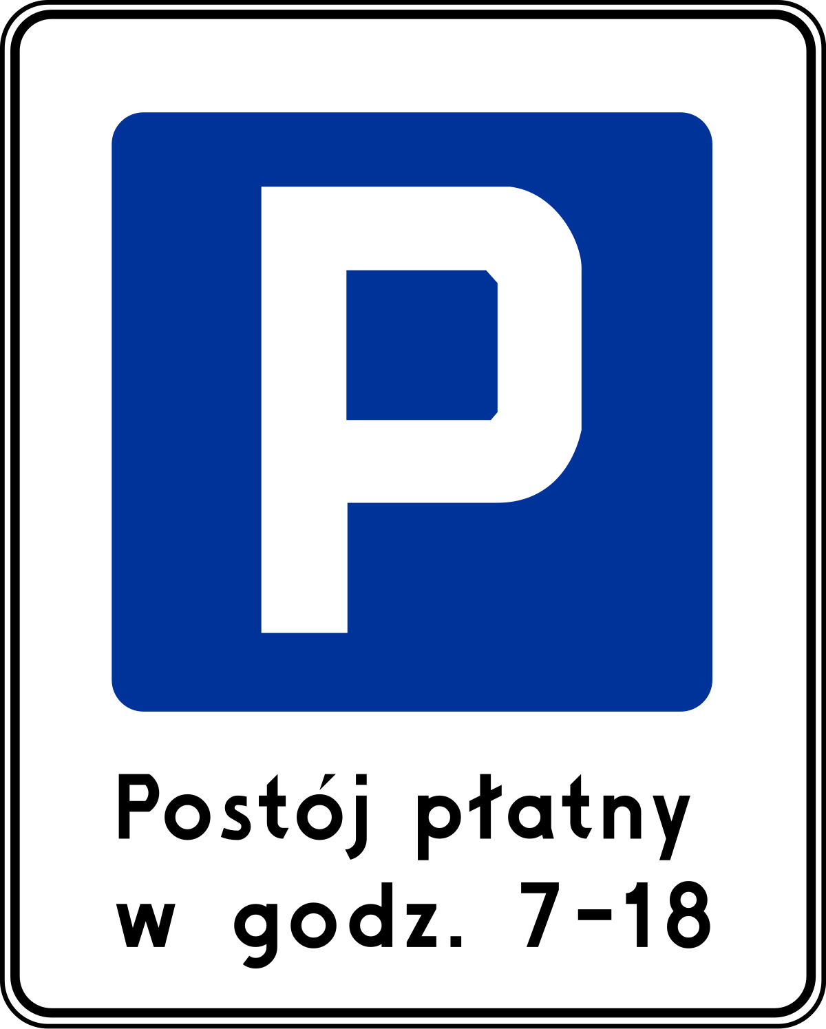 Znaki informacyjne - Strefa parkowania, numer D-44