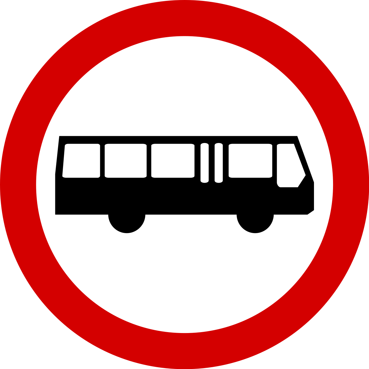 Znaki zakazu - Zakaz wjazdu autobusów, numer B-3a